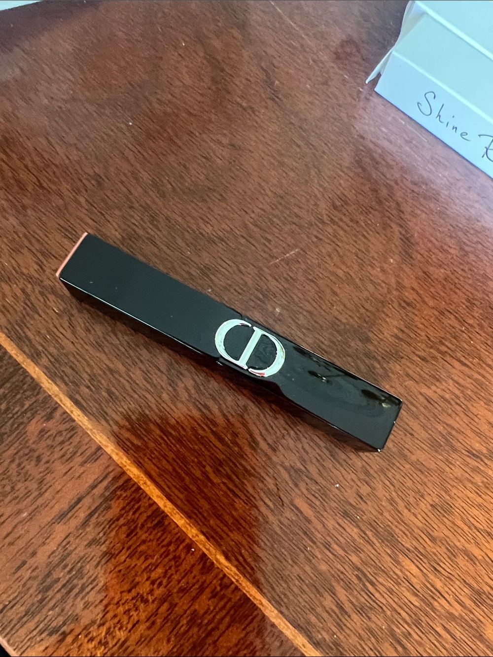 Dior Black Lipstick Case with Silver CD Emblem